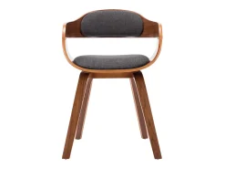 Sillas de comedor 2 unidades tela y madera curvada gris oscuro