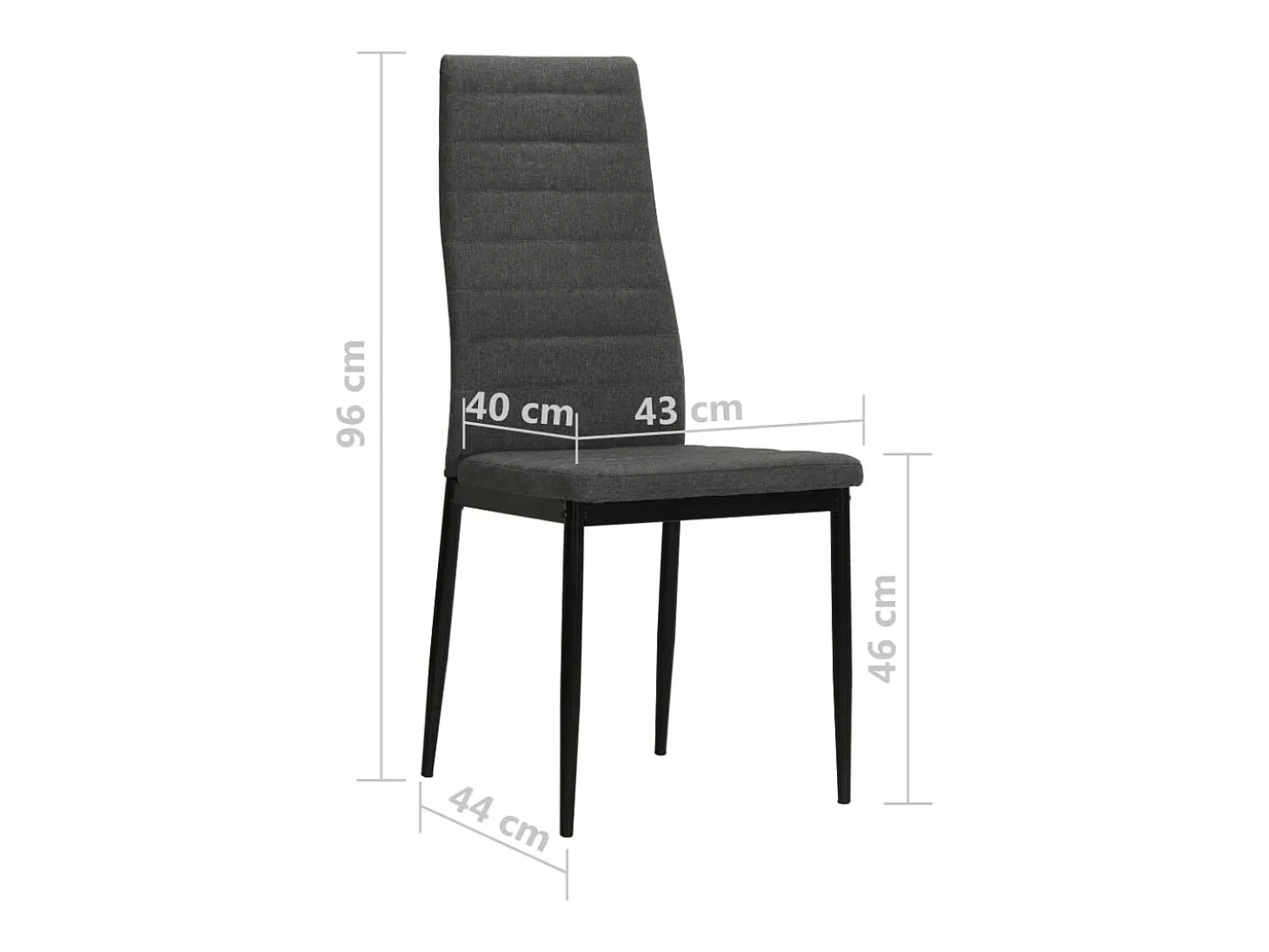 Sillas de comedor 6 unidades tela gris oscura