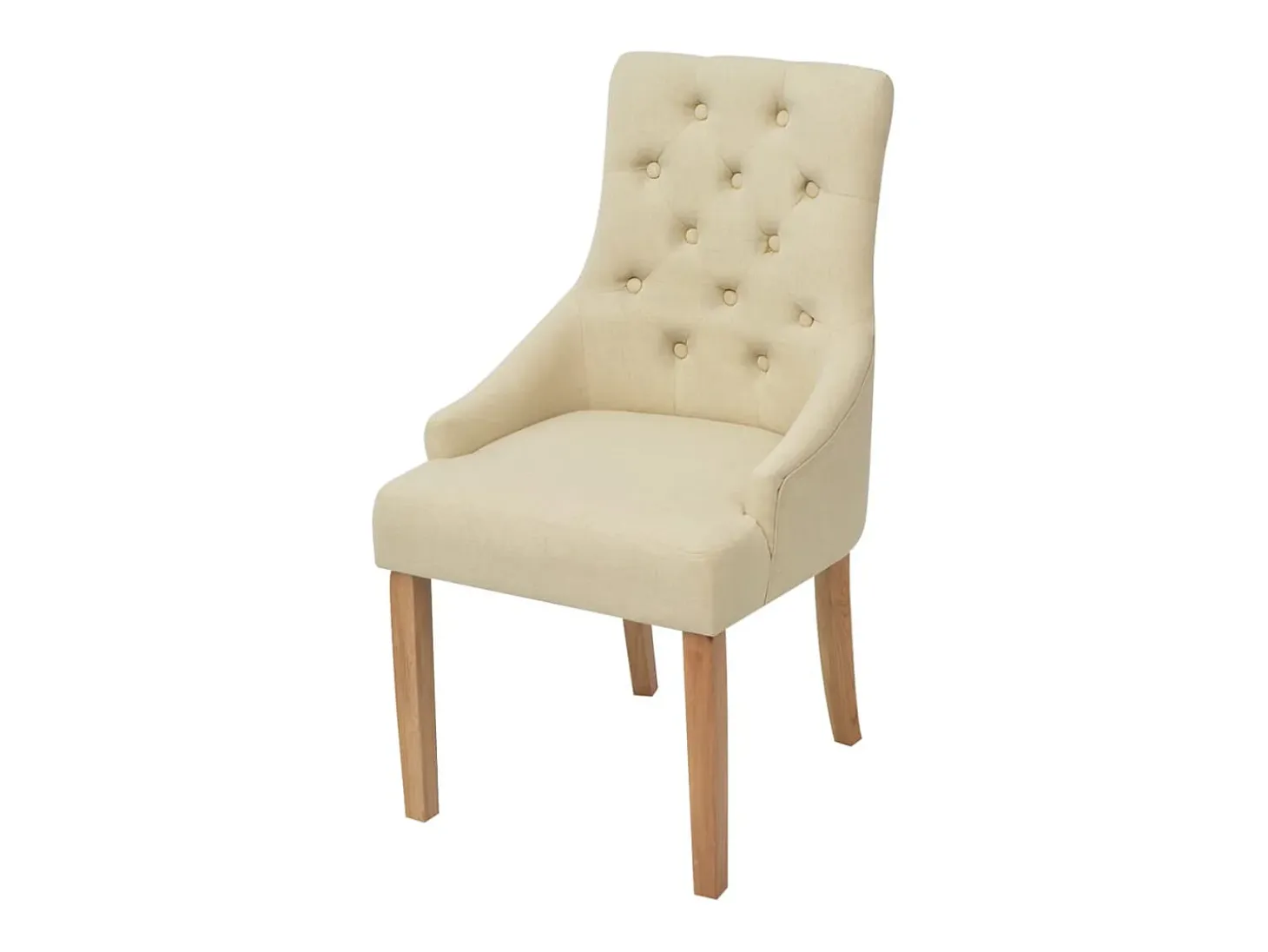 Sillas de comedor 6 unidades tela color crema