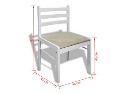Sillas de comedor 6 unidades madera maciza y terciopelo blanco