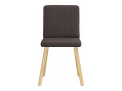 Sillas de comedor 6 unidades tela marrón oscuro