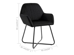 Sillas de comedor 2 unidades terciopelo negro