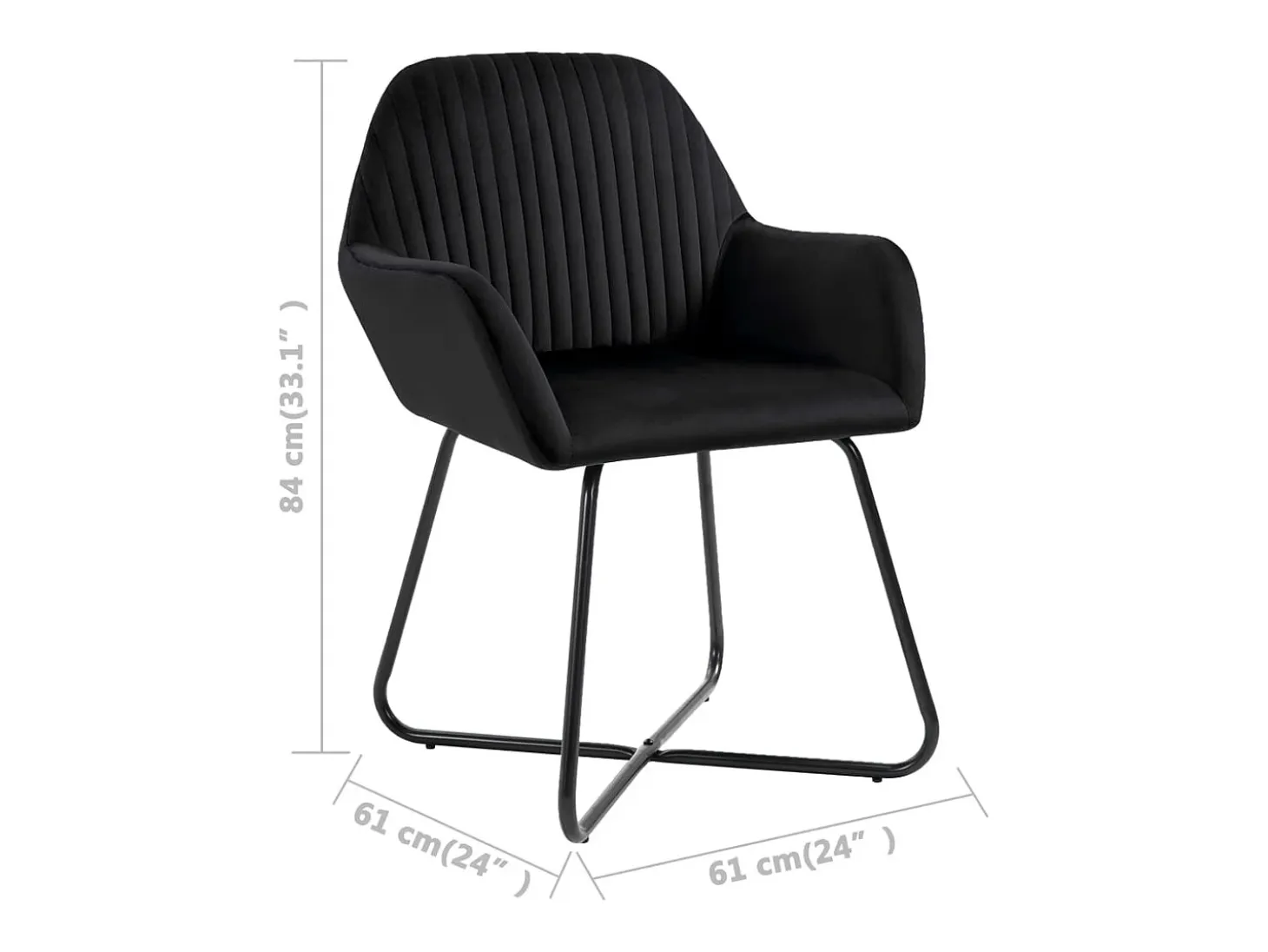 Sillas de comedor 2 unidades terciopelo negro