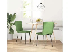 Sillas de comedor 2 unidades terciopelo verde claro