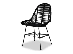 Sillas de comedor 4 unidades de ratán natural negro