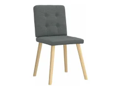Sillas de comedor 2 unidades tela gris oscuro