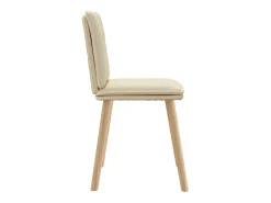 Sillas de comedor 6 unidades tela color crema
