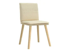 Sillas de comedor 6 unidades tela color crema