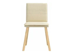 Sillas de comedor 6 unidades tela color crema