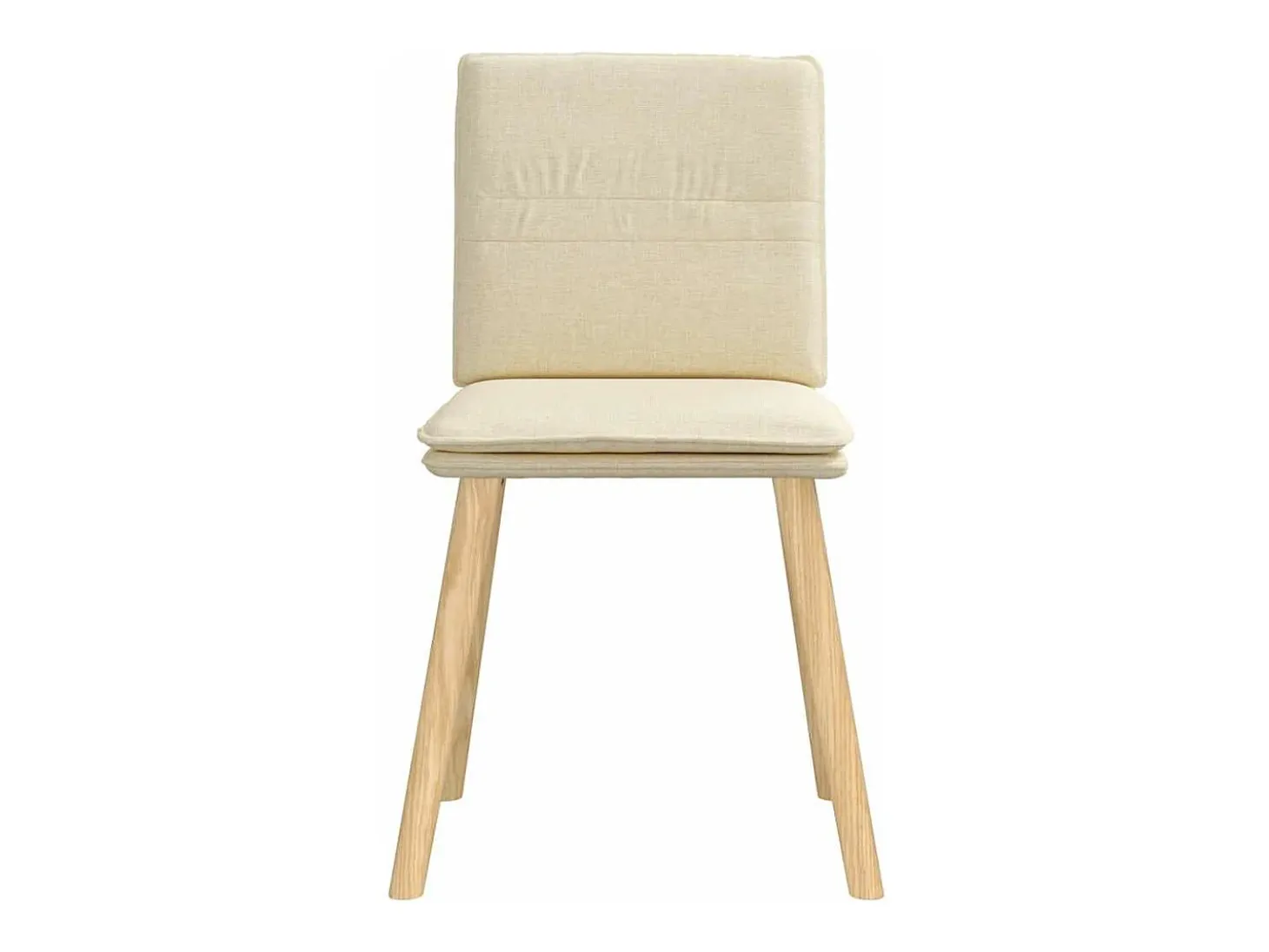 Sillas de comedor 6 unidades tela color crema