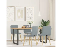 Sillas de comedor 4 unidades tela gris claro