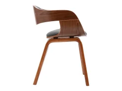 Sillas de comedor 4 unidades madera curvada y tela gris