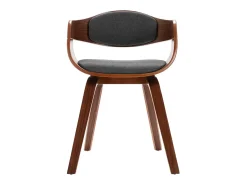 Sillas de comedor 4 unidades madera curvada y tela gris