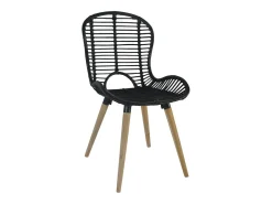 Sillas de comedor 6 unidades de ratán natural negro