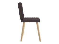 Sillas de comedor 2 unidades tela marrón oscuro