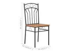 Sillas de comedor 2 unidades MDF marrón