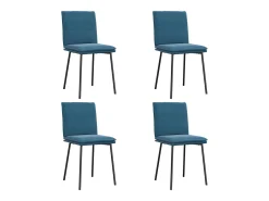 Sillas de comedor 4 unidades terciopelo azul