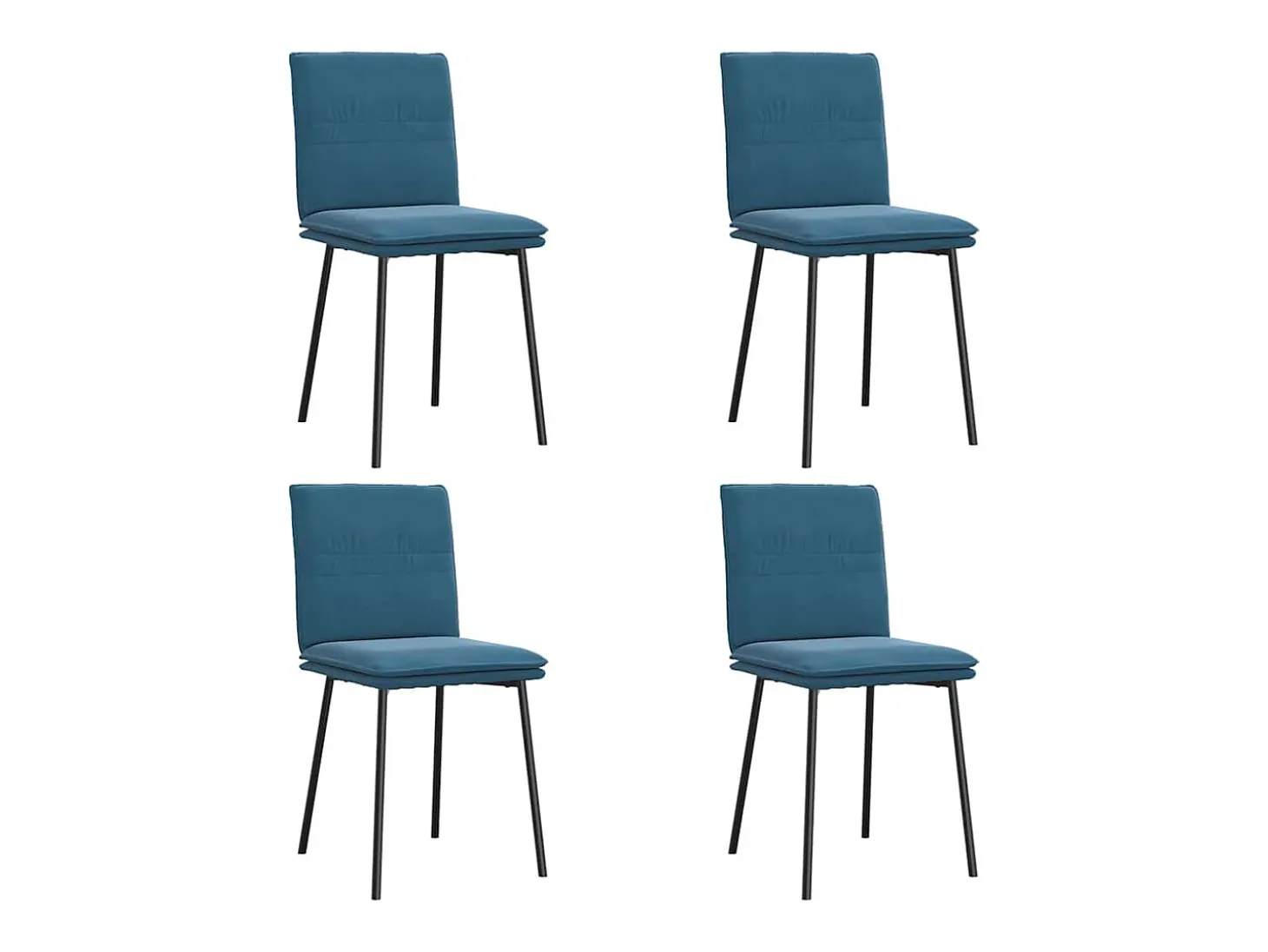 Sillas de comedor 4 unidades terciopelo azul