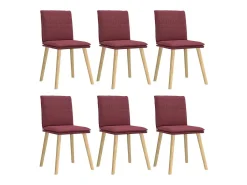 Sillas de comedor 6 unidades tela rojo tinto