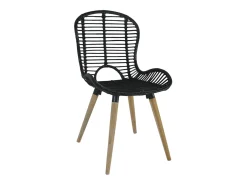 Sillas de comedor 2 unidades ratán natural negro