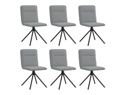 Sillas de comedor 6 unidades de tela gris claro