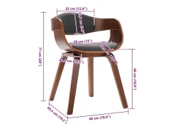 Sillas de comedor 2 unidades madera curvada y tela gris