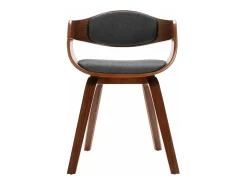 Sillas de comedor 4 unidades madera curvada y tela gris