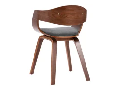 Sillas de comedor 4 unidades madera curvada y tela gris
