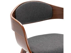 Sillas de comedor 4 unidades madera curvada y tela gris