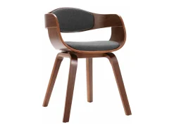 Sillas de comedor 4 unidades madera curvada y tela gris