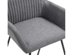 Sillas de comedor 6 unidades de tela gris oscuro