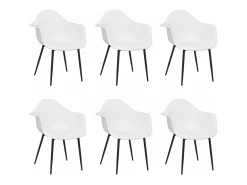 Sillas de comedor 6 unidades blancas PP