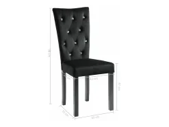 Sillas de comedor 4 unidades terciopelo negro