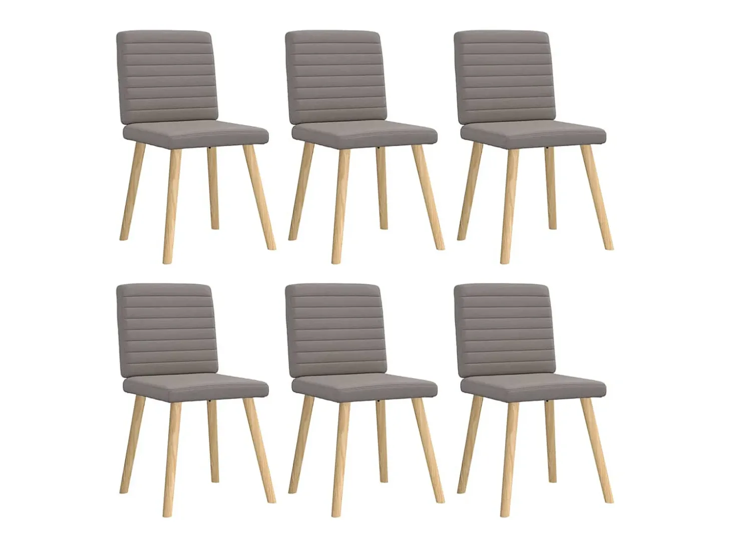 Sillas de comedor 6 unidades de tela gris taupe