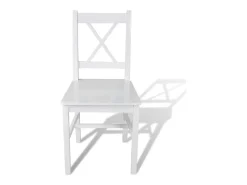 Sillas de comedor 4 unidades madera de pino blanco
