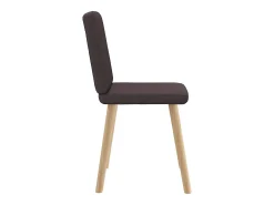 Sillas de comedor 2 unidades tela marrón oscuro
