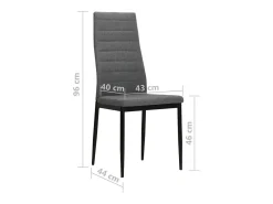 Sillas de comedor 6 unidades de tela gris claro