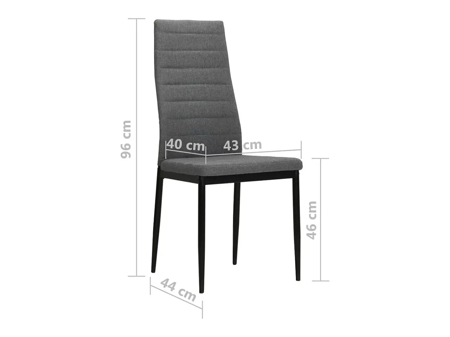 Sillas de comedor 6 unidades de tela gris claro