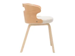 Sillas de comedor 4 unidades madera curvada y cuero sintético crema