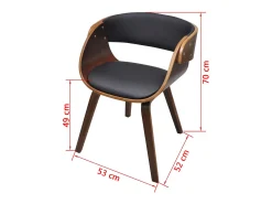 Sillas de comedor 6 unidades cuero sintético marrón