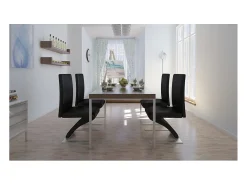 Sillas de comedor 4 unidades cuero sintético negro