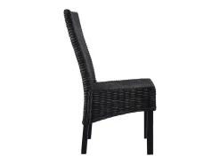 Sillas de comedor 6 unidades ratán Kubu y madera mango negro