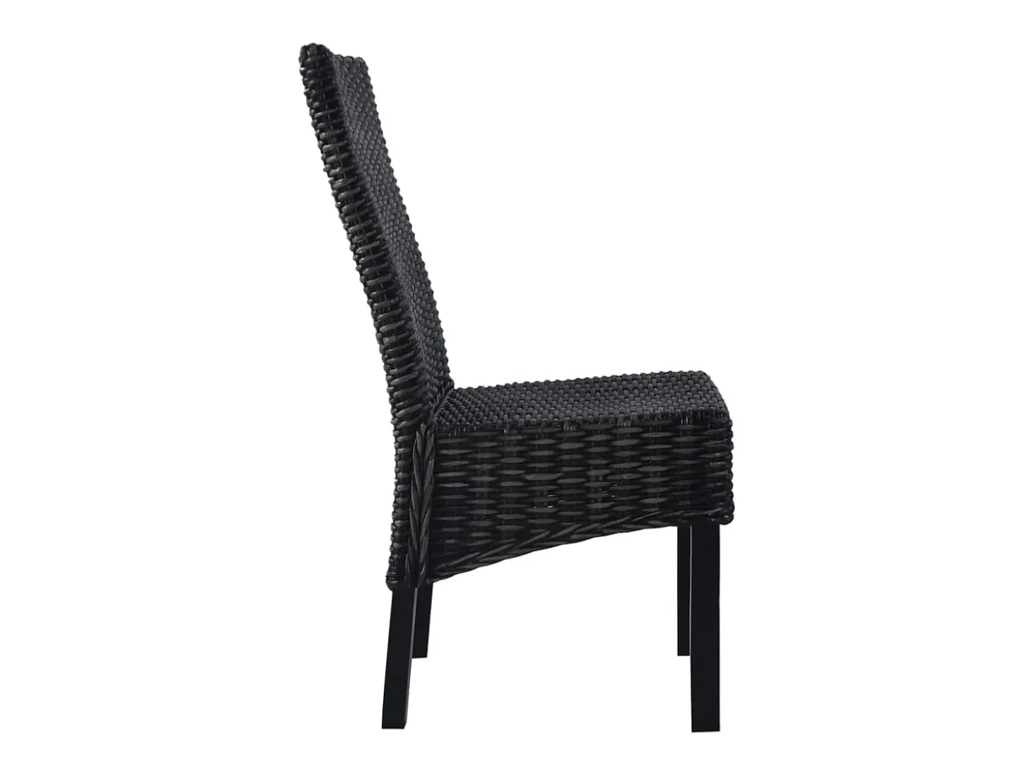 Sillas de comedor 6 unidades ratán Kubu y madera mango negro