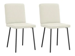 Sillas de comedor 2 unidades terciopelo crema