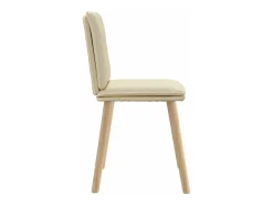 Sillas de comedor 2 unidades tela color crema