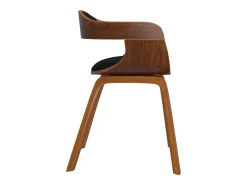 Sillas de comedor 4 unidades cuero sintético y madera curvada negro