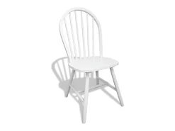 Sillas de comedor 6 unidades madera maciza de caucho blanca
