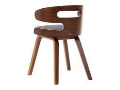 Sillas de comedor 4 unidades madera curvada y tela gris oscuro