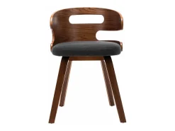 Sillas de comedor 4 unidades madera curvada y tela gris oscuro