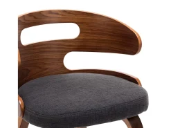 Sillas de comedor 4 unidades madera curvada y tela gris oscuro